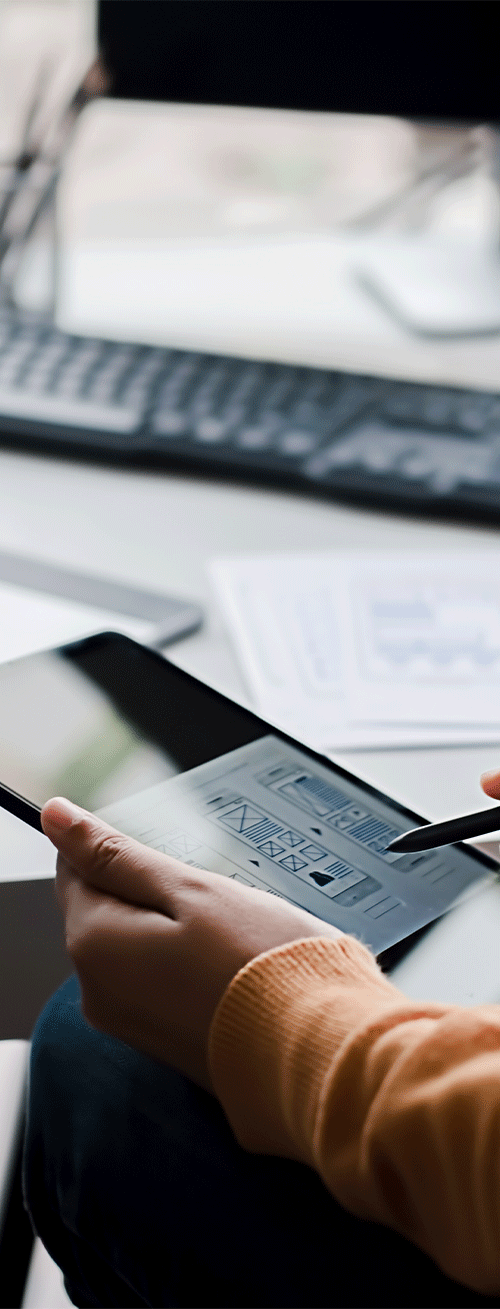 website designer Tasmania working on a custom web design layout