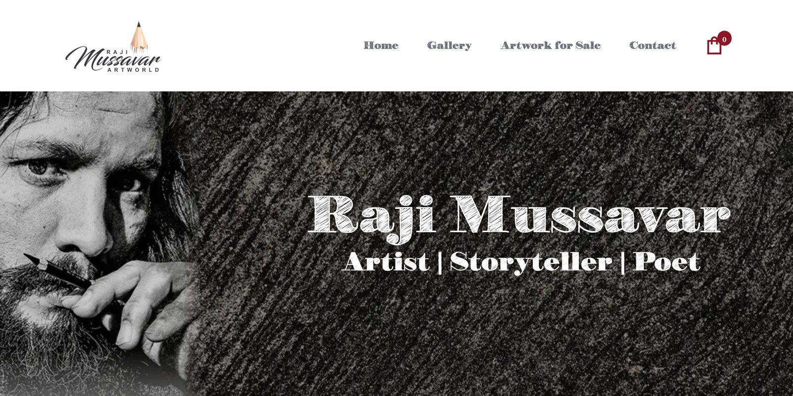Raji Mussavar pencil artist gallery and shop website